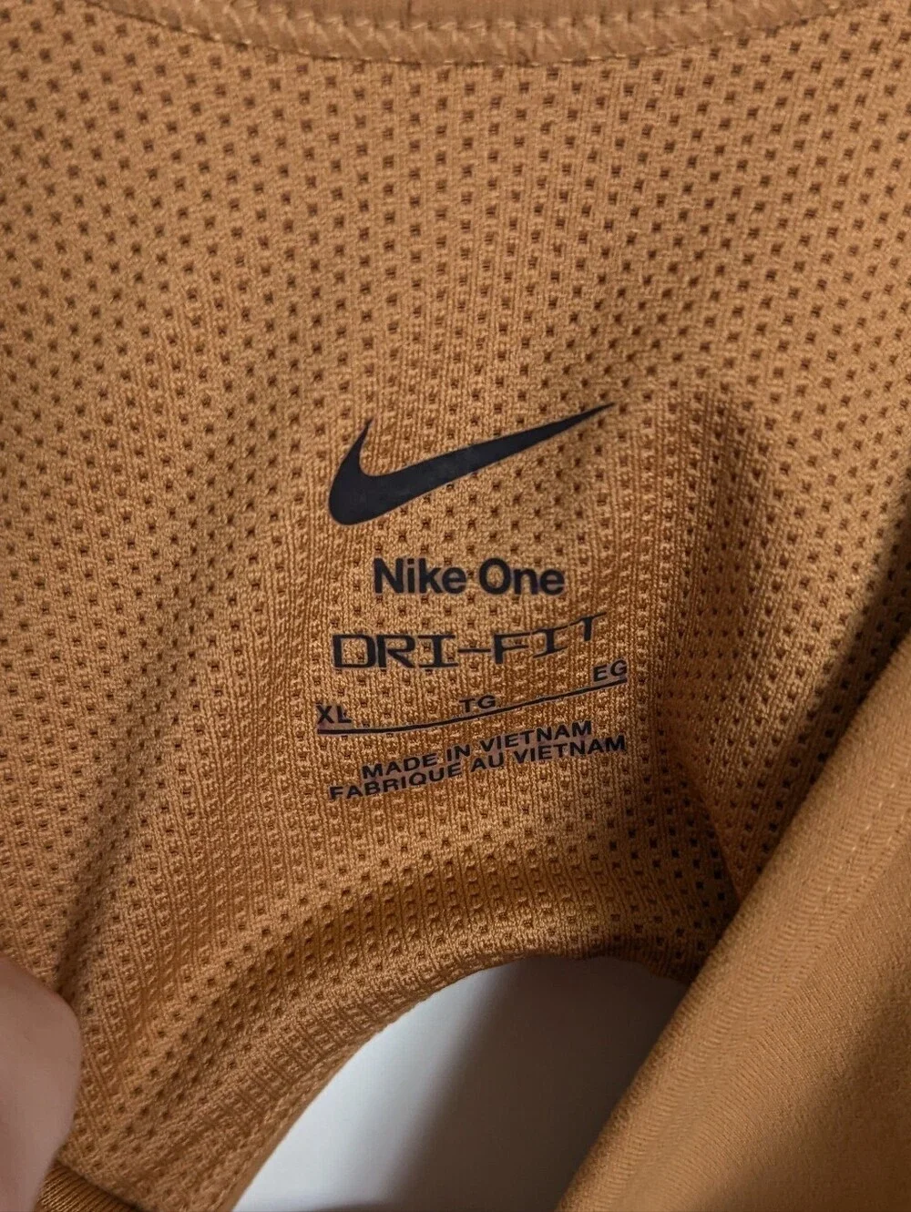 Nike One Dri-Fit One Piece Romper - Flax Tan - Dance Gymnastics Unitard sz XL